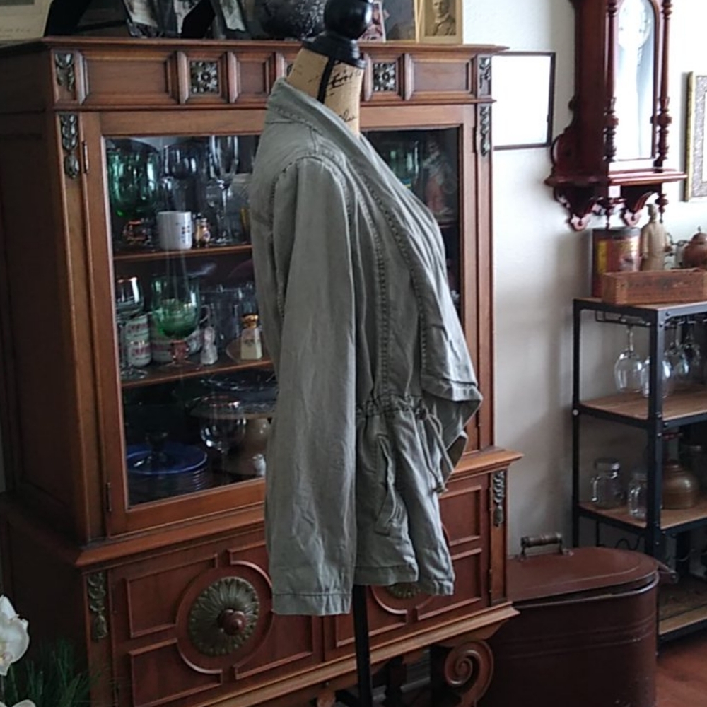 Max Studio Army Green Very Soft Jacket Size S - image 4